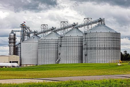 A silo for storing the purposely grown crops, before processing.