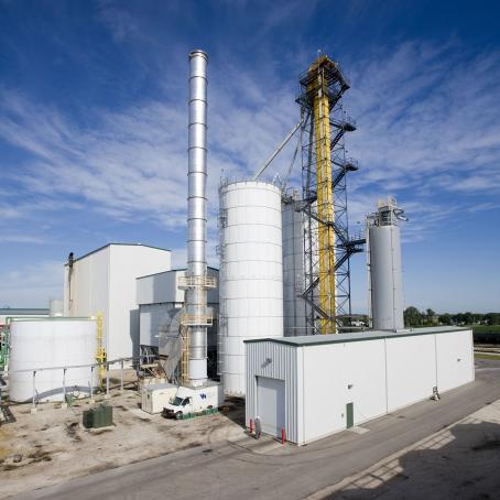 An ethanol production refinery.