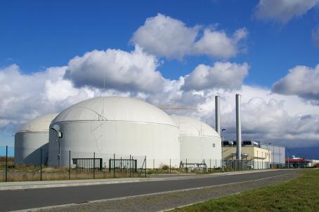 The fermentors of a biogas plant.