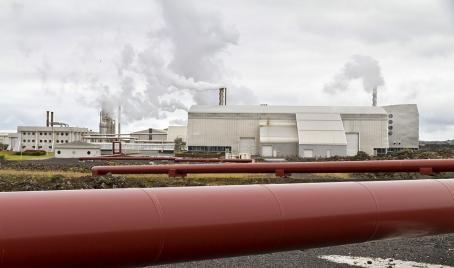 The tubing supplying the transmission medium from individual wells to the Svartsengi power plant, Iceland.