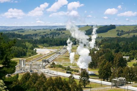The primary source of energy for geothermal power plants is made up of a network of interconnected geothermal wells (New Zealand).
