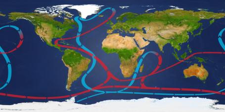 Map of sea currents.
