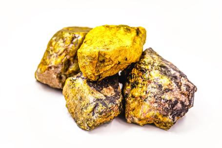 Uranium ore. After processing, the uranium recovered from the ore can be used to produce nuclear fuel. (Source: © RHJ / stock.adobe.com)