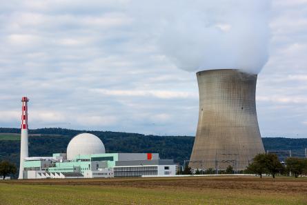 This cooling tower is part of the Leibstadt Nuclear Power Plant in northern Switzerland. The plant operates a single boiling water reactor with a net electrical output of about 1,285 MW and is Switzerland's most powerful nuclear generating unit. (Source: © UrbanExplorer / stock.adobe.com)