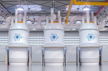This illustrative 3D vision of a small modular reactor power plant suggests that such facilities could be compact and relatively simple in their overall layout. (Source: © AA+W / stock.adobe.com)