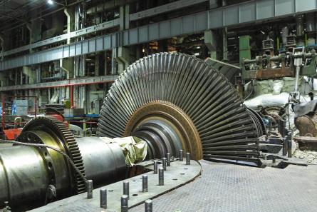 Disassembled steam turbine during maintenance. The turbine-generator, condenser and feedwater heating systems are part of the conventional side of the plant and are similar to those used in other thermal power plants. (Source: © alexrow / stock.adobe.com)