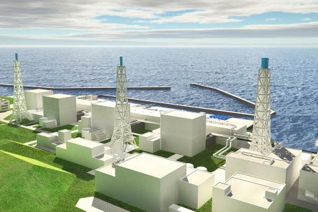 Spatial model of the buildings and equipment of the Fukushima Daiichi Nuclear Power Station. The tsunami exceeded the plant's design basis and overwhelmed its coastal defences, flooding essential electrical and cooling equipment and ultimately leading to severe accidents in three reactors. (Source: © Maksym Yemelyanov / stock.adobe.com)