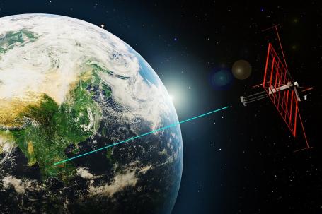 In the future, wireless transmission of electricity from a space-based solar power plant to Earth is expected to be possible via a concentrated microwave beam.