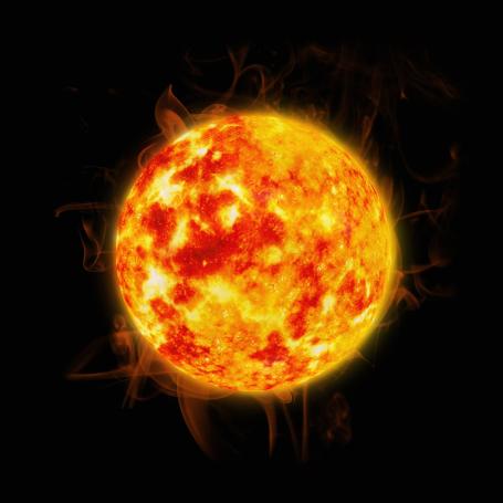 The Sun radiates enormous amounts of energy into space as a result of thermonuclear reactions in its core.