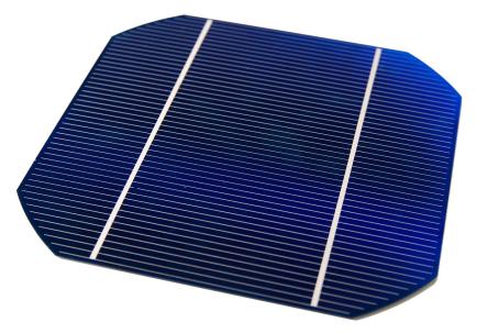 A monocrystalline silicon solar cell.