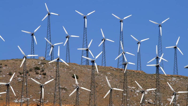 Rows of wind turbines generating electricity in the USA. (Source: © Chee-Onn Leong / stock.adobe.com)